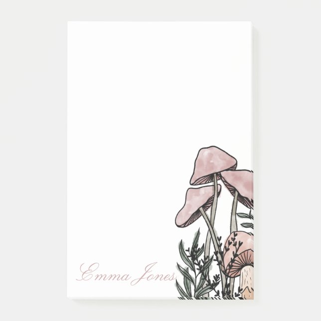 Pastel Modern svampar Post-it Block (Framsida)