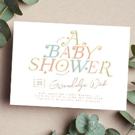 Pastel Modern Sweet and Elegant Baby Shower Inbjudningar