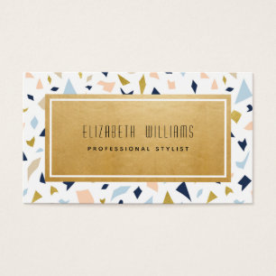 Pastel Modern Terrazzo Stylist-Affärskort Visitkort