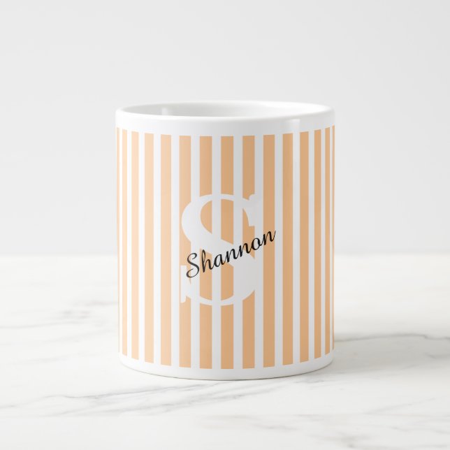 Pastel Monogram Namn Jumbo Mugg (Framsidan)