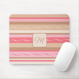 Pastel Monogram och Rand Mönster musslor Musmatta