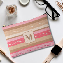 Pastel Monogram och Rand Mönster stor