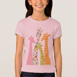 Pastel Mönster Giraffes Girl Babydoll T Shirts