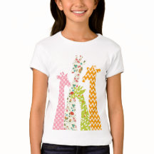 Pastel Mönster Giraffes Girl Babydoll T Shirts