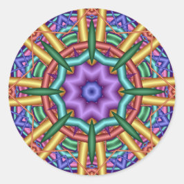 Pastel mönster kaleidoscope runt klistermärke