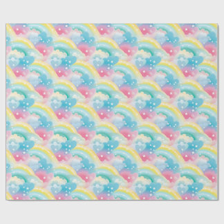 Pastel Mönster med hearter och regnbågar Presentpapper