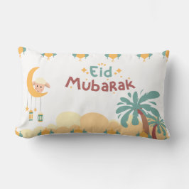 Pastel Moon & Palm Eid Mubarak Kudd - eid Lumbarkudde