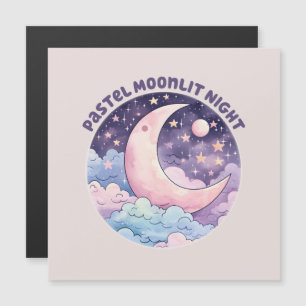 Pastel Moonlit Night - Dreamy Crescent Måne