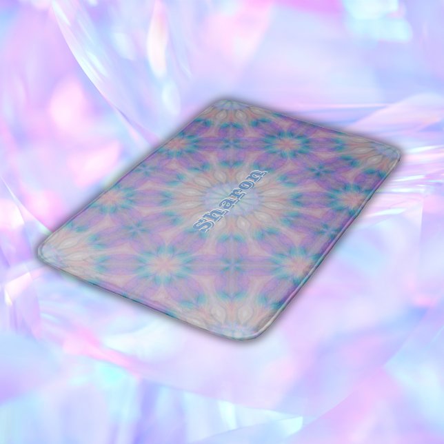 Pastel Mor i Pearl Mönster Namn Monogram | Badrumsmatta (Skapare uppladdad)