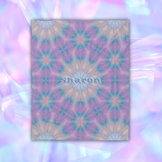 Pastel Mor i Pearl Mönster Namn Monogram | Fleecefilt (Skapare uppladdad)