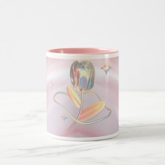 Pastel Morgon Mugg - Kärlek med varje br (Center)