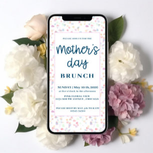Pastel Mors dag Brunch Inbjudningar