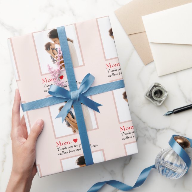 Pastel Mors dag Wrapping Papper | Tack för Presentpapper (Gifting)