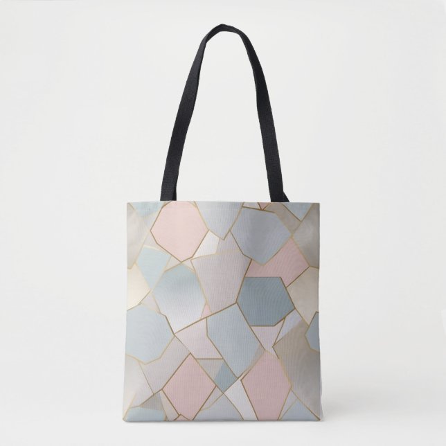 Pastel Mosaic Luxury Tote Tygkasse (Framsida)