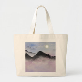 Pastel Mountain Silhouettes | Minimalistisk natur Jumbo Tygkasse