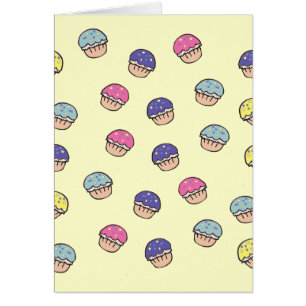 Pastel Muffins Mönster Hälsningskort