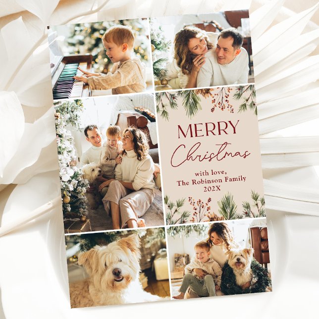 Pastel Multi-Family Photo God jul Card Julkort (Skapare uppladdad)