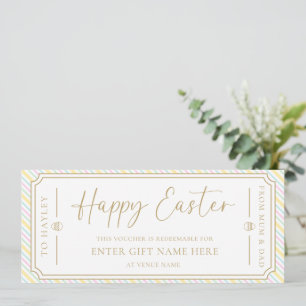 Pastel Multi Rand Glad påsk Gift-kupongkort Inbjudningar