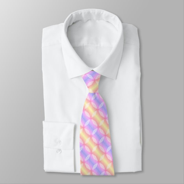 Pastel Multicosted Mönster Neck Tie Slips (Bunden)