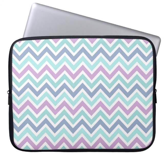 Pastel Multifärgad Chevron Mönster 2 Laptop Sleeve (Framsidan)
