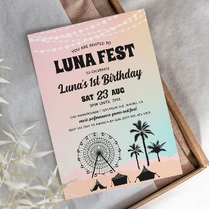 Pastel Music Festival Födelsedagsinbjudan Inbjudningar