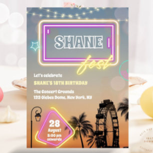 Pastel Music Festival konsert Boho Birthday Inbjudningar