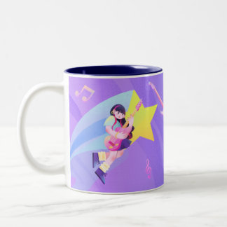 Pastel Music-Thned Mugg med Star & Cute Girl