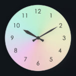 Pastel Muted Gradient Ombre Rainbow Stor Klocka<br><div class="desc">Fin digital vattenfärgsdesign för rosa lila persikofärgad gult blå muterad övertoningsformgivning. Enkel,  lugn,  avslappning och glam,  boho,  chic modern yoga mat. Gradient-gåva. Övertoningsgåvor för personlig. Personlig Gradient yoga gifts design finns tillgänglig på olika yoga produkter,  se i samlingen.</div>