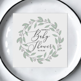 Pastel mynta blommigt delikat manusdusch pappersservett