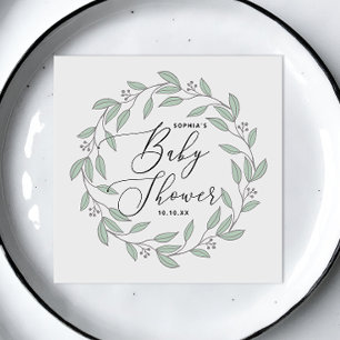 Pastel mynta blommigt delikat manusdusch pappersservett