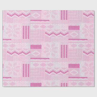 Pastel Mysiga Rosa Fair Isle Winter Sticka jul Presentpapper