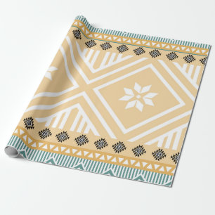 Pastel Native Fabric Seamless Mönster, Thai Native Presentpapper