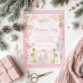 Pastel Nativity Christmas Party Inbjudningar