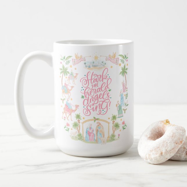 Pastel Nativity | Glory to the Newborn King Kaffemugg (Med munk)