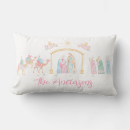 Pastel Nativity Personalized Lumbarkudde