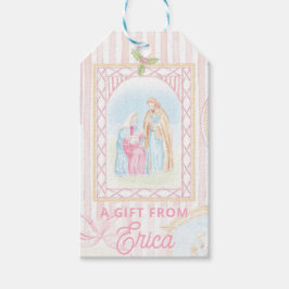 Pastel Nativity | Scenes Striped Presentetikett