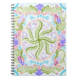 Pastel Nature Mandala Art Anteckningsbok Med Spiral