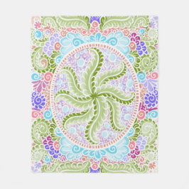 Pastel Nature Mandala Art Fleecefilt