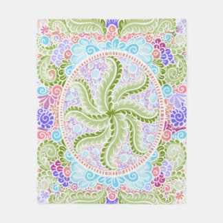 Pastel Nature Mandala Art Fleecefilt