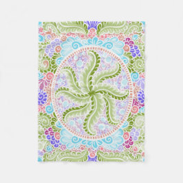 Pastel Nature Mandala Art Fleecefilt
