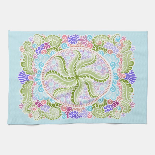 Pastel Nature Mandala Art Kökshandduk (Horisontell)