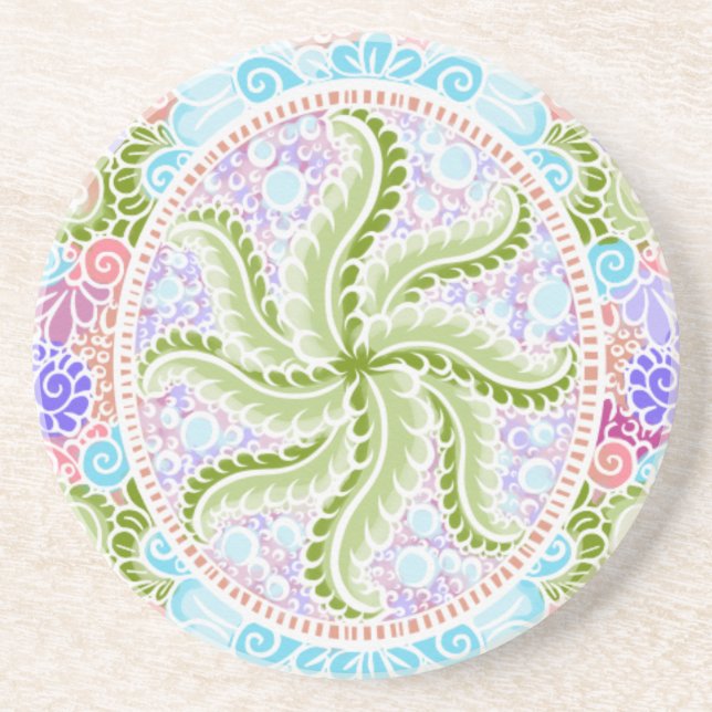 Pastel Nature Mandala Art Underlägg (Framsidan)