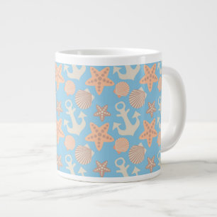 Pastel Nautical Mönster Jumbo Mugg