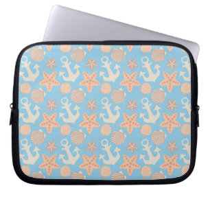 Pastel Nautical Mönster Laptop Fodral
