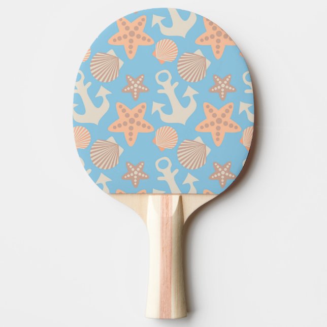 Pastel Nautical Mönster Pingisracket (Framsidan)