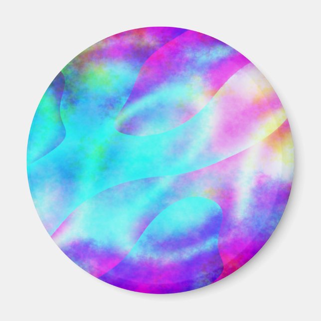 Pastel Neon Rainbow Gradient Art Magnet (Framsidan)