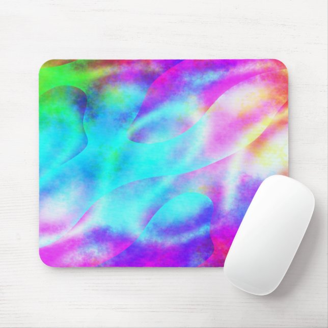 Pastel Neon Rainbow Gradient Art Musmatta (Med mus)