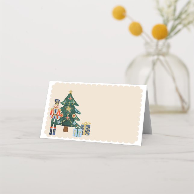Pastel Nutcracker Baby Shower Place Card Placeringskort (Framsida)