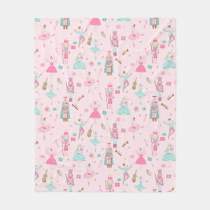 Pastel Nutcracker Ball Rosa Fleet Blanket Fleecefilt