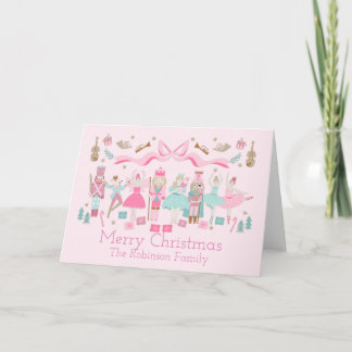Pastel Nutcracker Ballet Rosa Foleting Card Kort